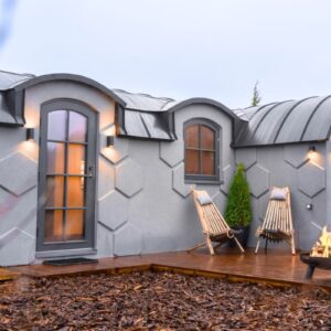 Concrete tiny house with Japandi style interior and 100+years of lifetime